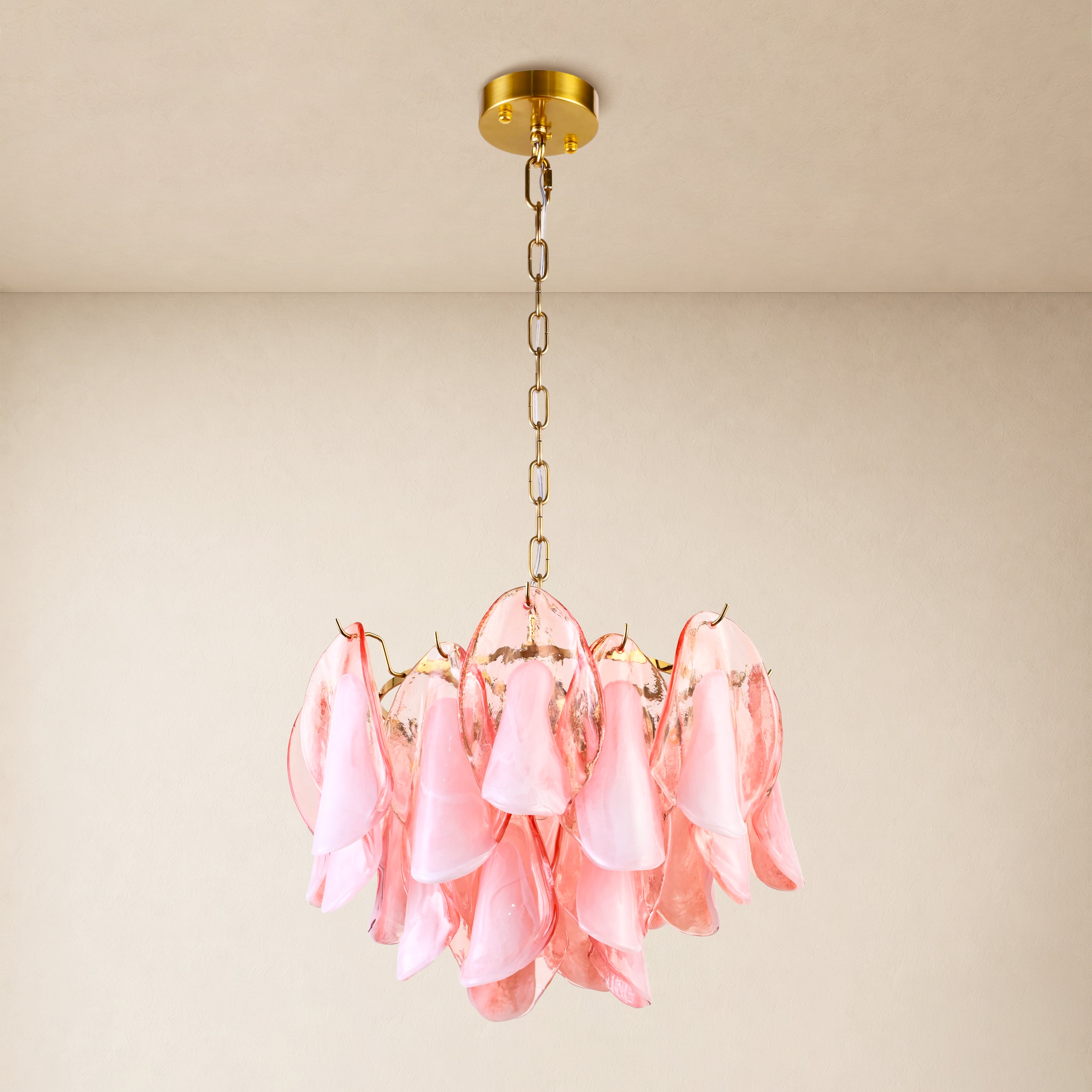 Nivelle Textured Glass Petal Chandelier 19.6"D