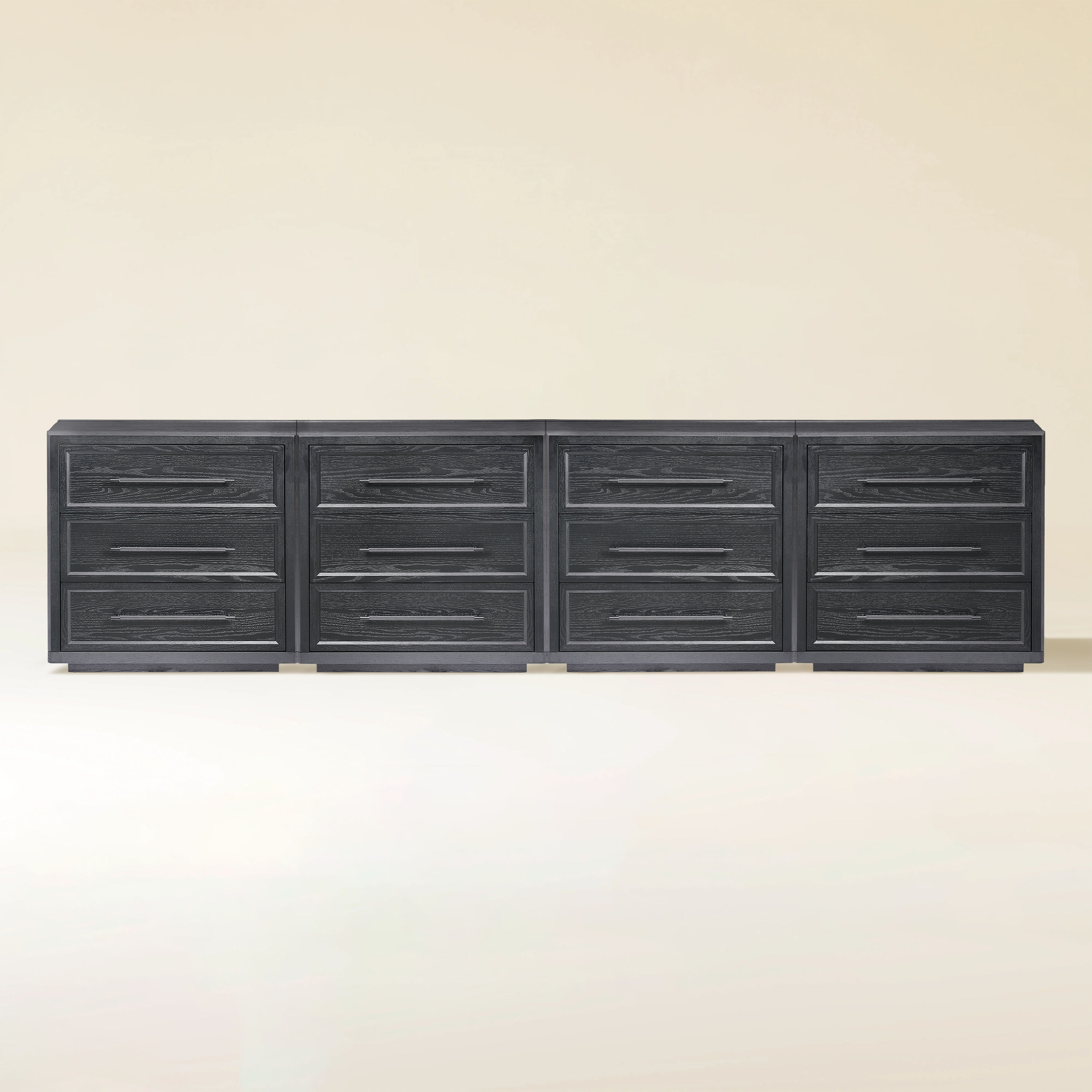 Alvar 121″ Oak 12-Drawer Chest(Set of 4)