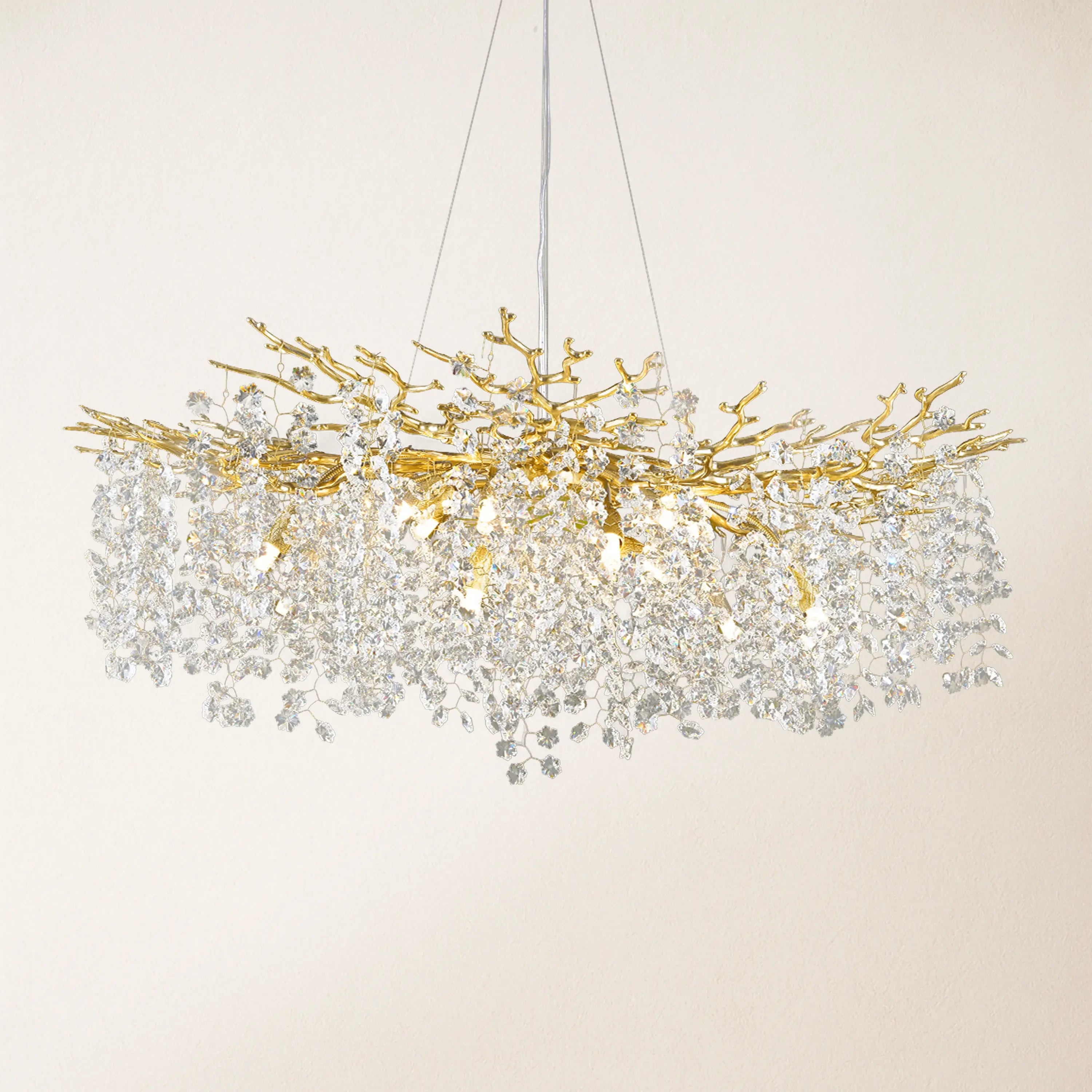 Lustre Branches Crystal Round Chandelier 40"D