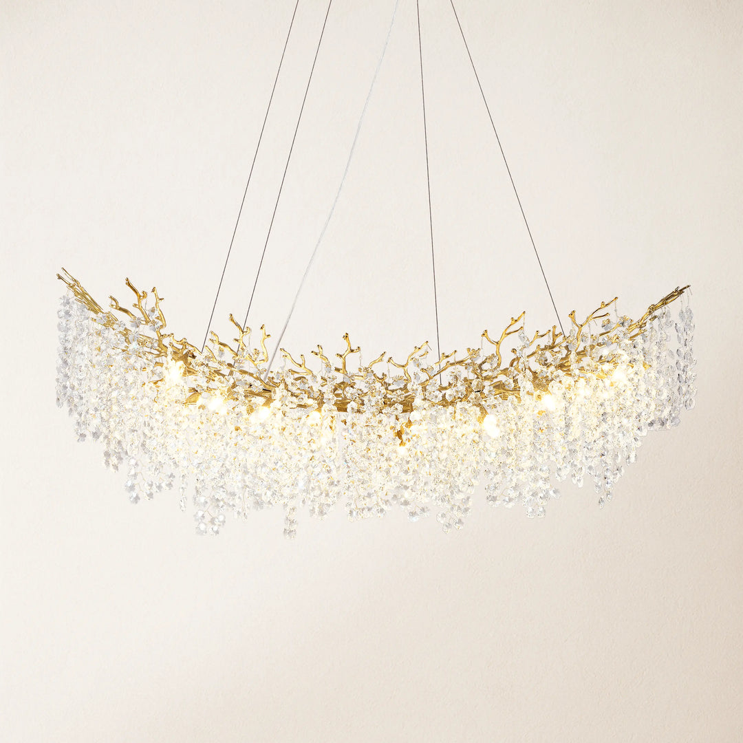 Lustre Branches Crystal Rectangular Chandelier 55"W