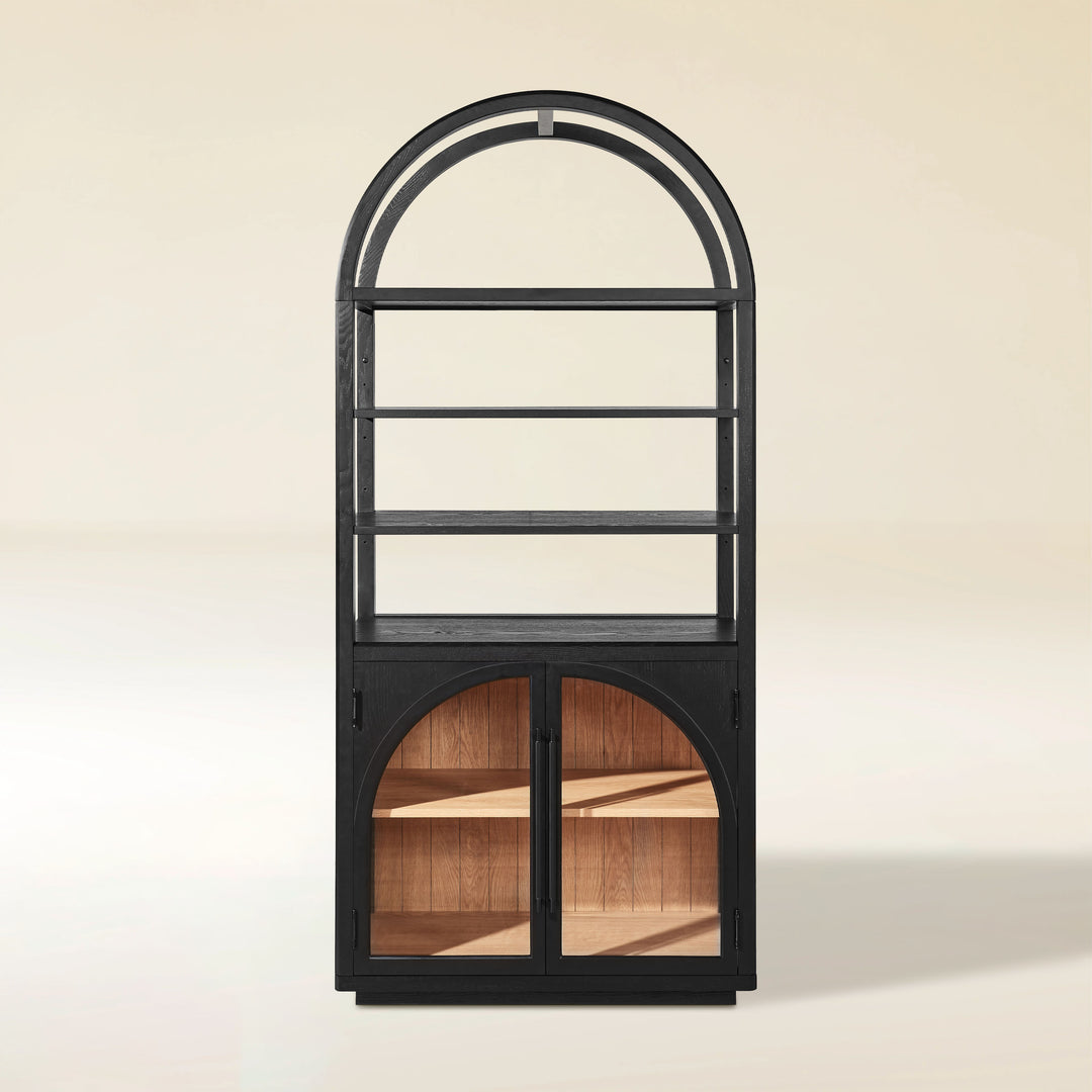 Alvar Arched Bookcase with Cabinet 79"H